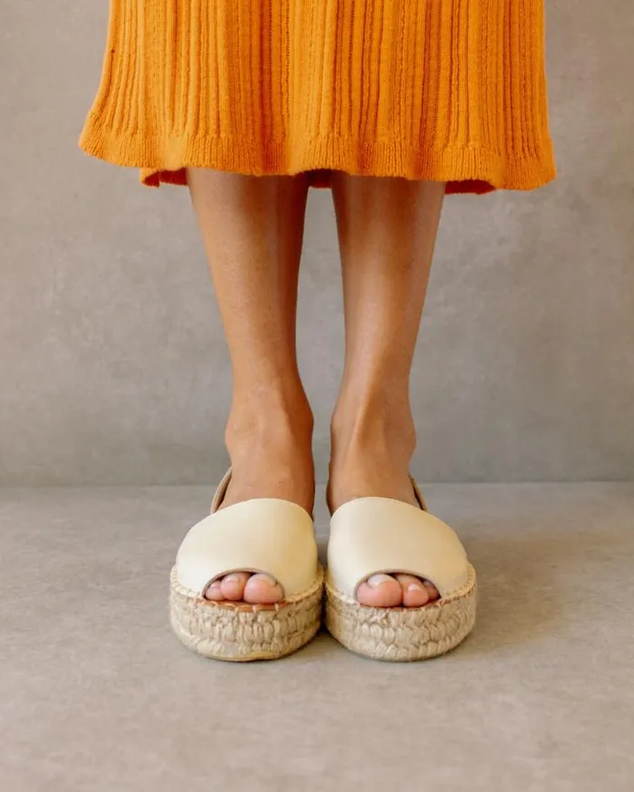 ALOHAS Espadrilles Women Ibizas 8211 White Leather Espadrilles