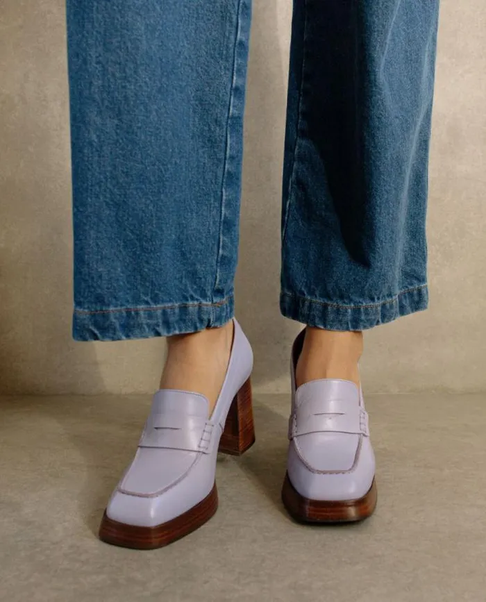 ALOHAS Loafers Women Busy 8211 Purple Leather Loafers