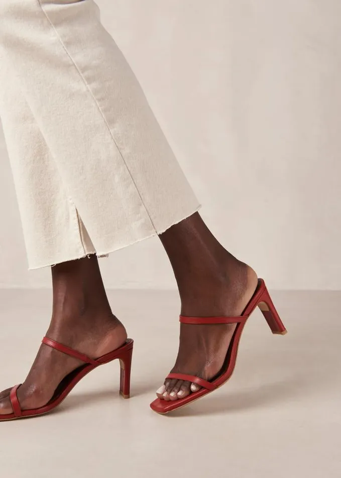 ALOHAS Sandals Women Cannes 8211 Red Leather Sandals