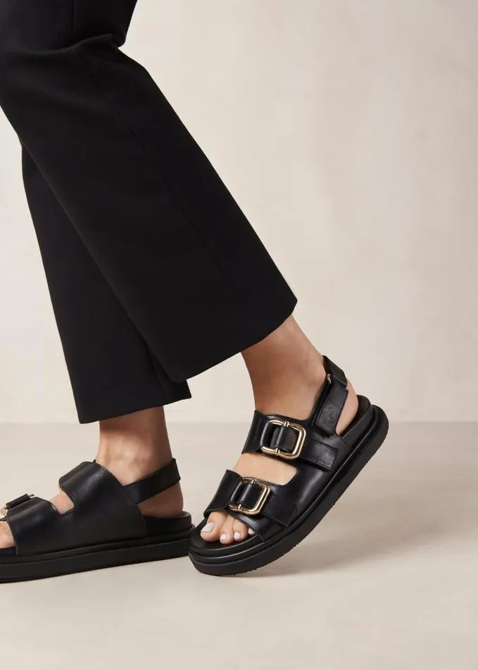 ALOHAS Sandals Women Harper 8211 Black Leather Sandals