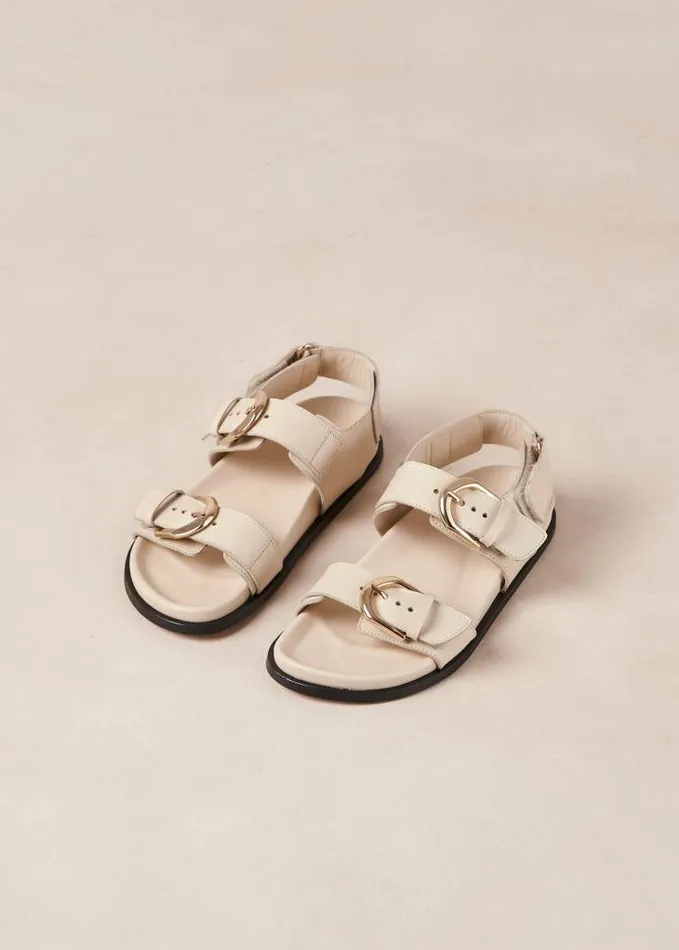 ALOHAS Sandals Women Leone Alli 8211 Cream DoubleStrap Sandals