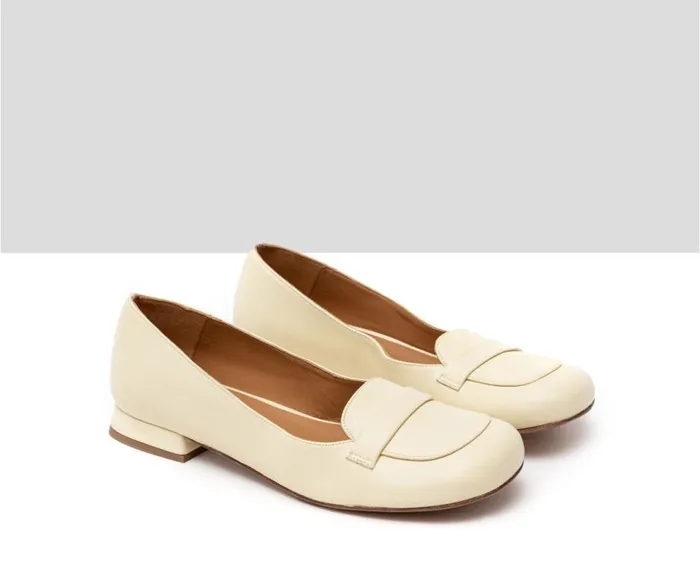 Audley Shoes Low Heel Leather Shoe Hila Yellow Women Medium Heel