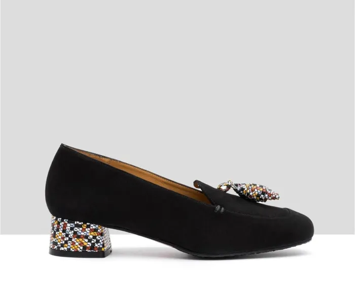 Audley Shoes Low Heel Leather Shoe Idina Black Women Medium Heel