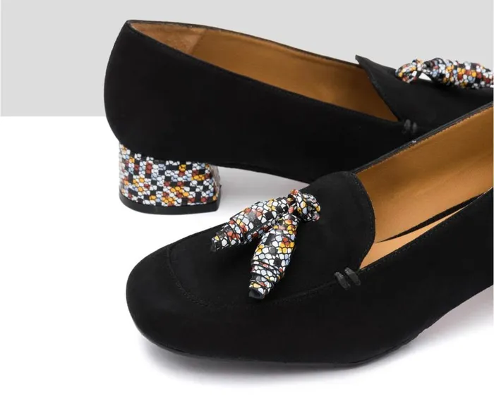 Audley Shoes Low Heel Leather Shoe Idina Black Women Medium Heel