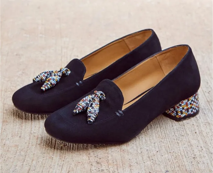 Audley Shoes Low Heel Leather Shoe Idina Black Women Medium Heel