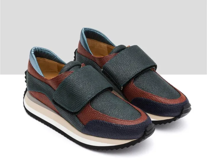 Audley Shoes Low Heel Leather Sneaker Gio Blue Women Sneakers