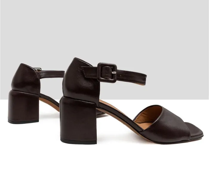 Audley Shoes Medium Heel Leather Sandal Haya Brown Women Medium Heel