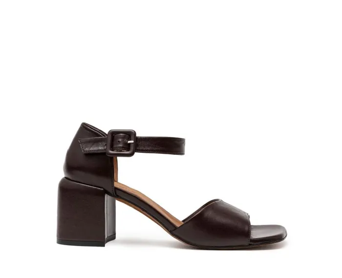 Audley Shoes Medium Heel Leather Sandal Haya Brown Women Medium Heel