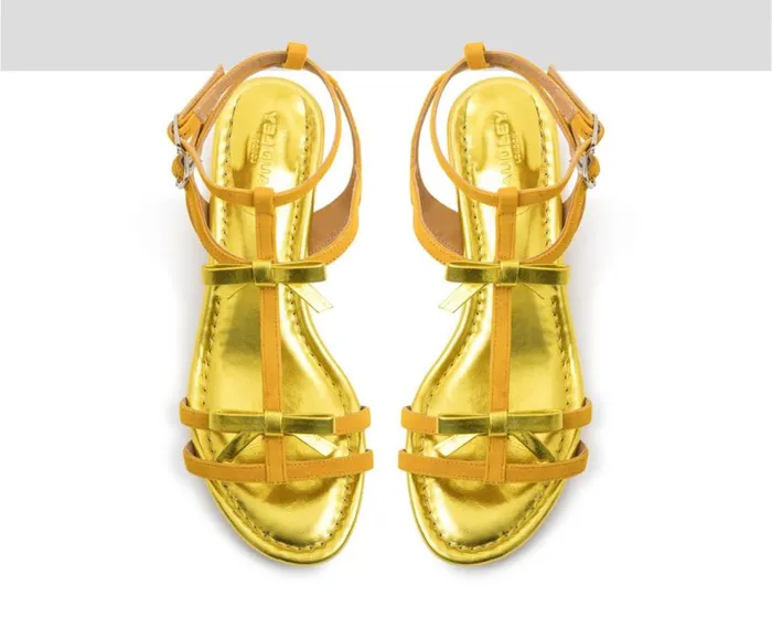 Audley Shoes Medium Heel Leather Sandal Helma Metallic Women Medium Heel