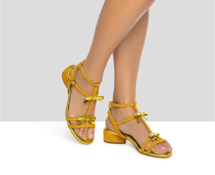Audley Shoes Medium Heel Leather Sandal Helma Metallic Women Medium Heel