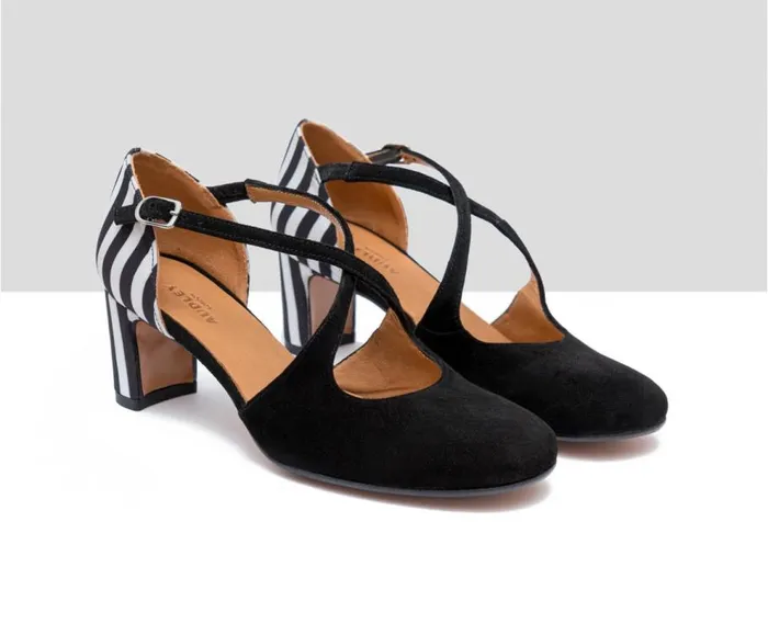 Audley Shoes Medium Heel Leather Shoe Froila Black Women Medium Heel