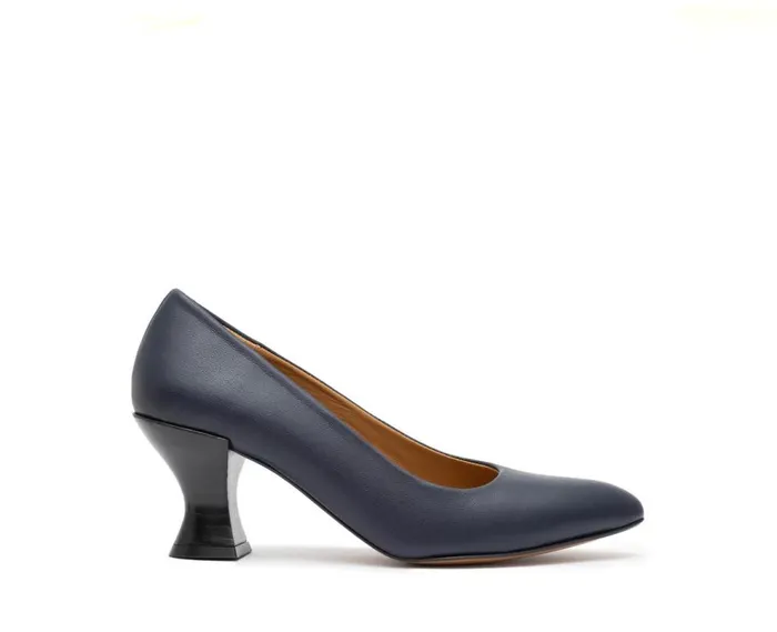 Audley Shoes Mid Heel Leather Shoe Gatty Blue Women Medium Heel
