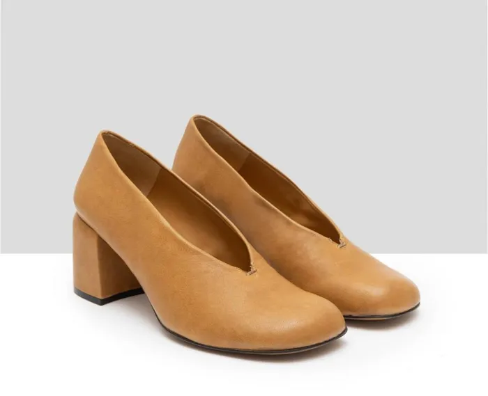 Audley Shoes Mid Heel Leather Shoe Guida Brown Women Medium Heel