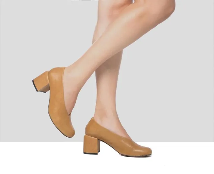 Audley Shoes Mid Heel Leather Shoe Guida Brown Women Medium Heel