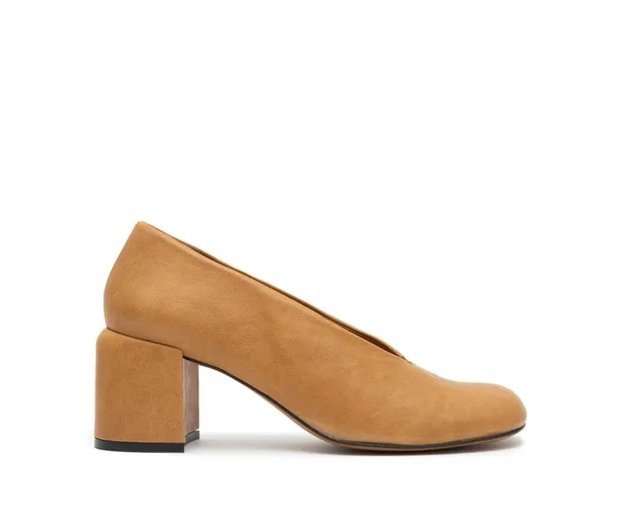 Audley Shoes Mid Heel Leather Shoe Guida Brown Women Medium Heel
