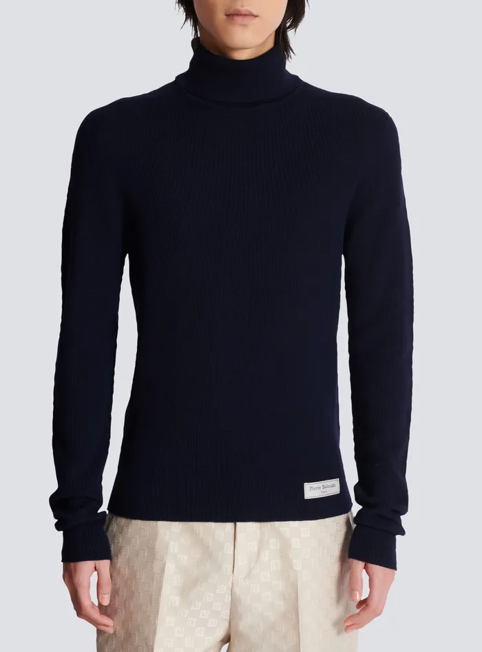 Balmain PB Turtleneck Navy Men Knitwear