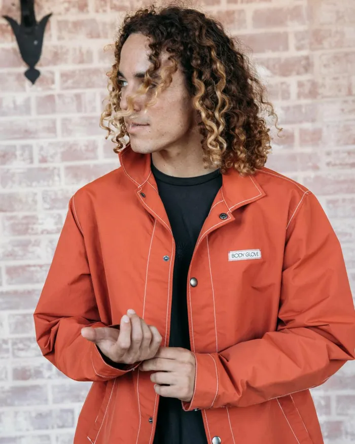Body Glove Sweatshirts and Jackets Road Trippin039 Coaches Jacket 8211 Burnt Brick 8211 Men