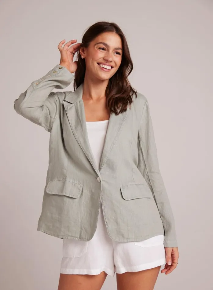 Easy Linen Longline Blazer 8211 Oasis Green Women Bella Dahl Sweaters and Jackets Easy Linen Longline Blazer 8211 Oasis Green Women Bella Dahl Sweaters and Jackets