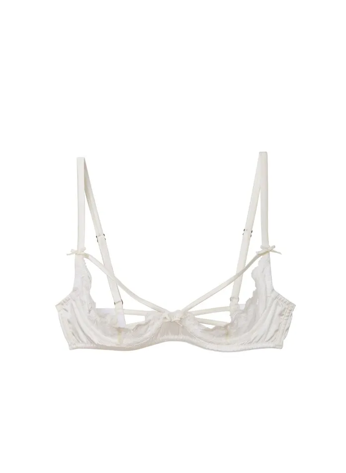 Fleur Du Mal Bras Women Charlotte Peekaboo Bra Ivory