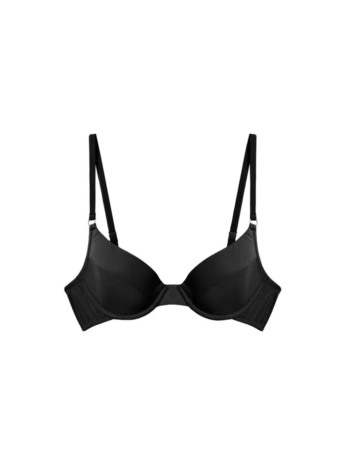 Fleur Du Mal Bras Women Eco Luxe Jersey Lined Demi Bra Black Fleur Du Mal Bras Women Eco Luxe Jersey Lined Demi Bra Black