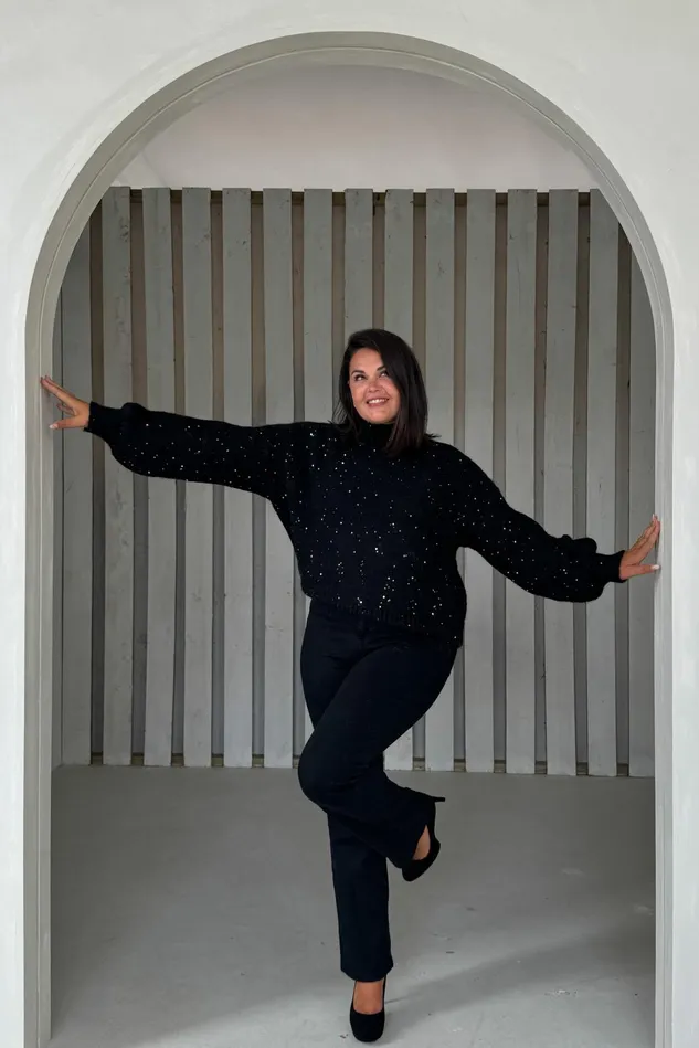 Girl In Mind Knitwear Sonya Black Speckled Sequin Knit Jumper 8211 Women Girl In Mind Knitwear Sonya Black Speckled Sequin Knit Jumper 8211 Women