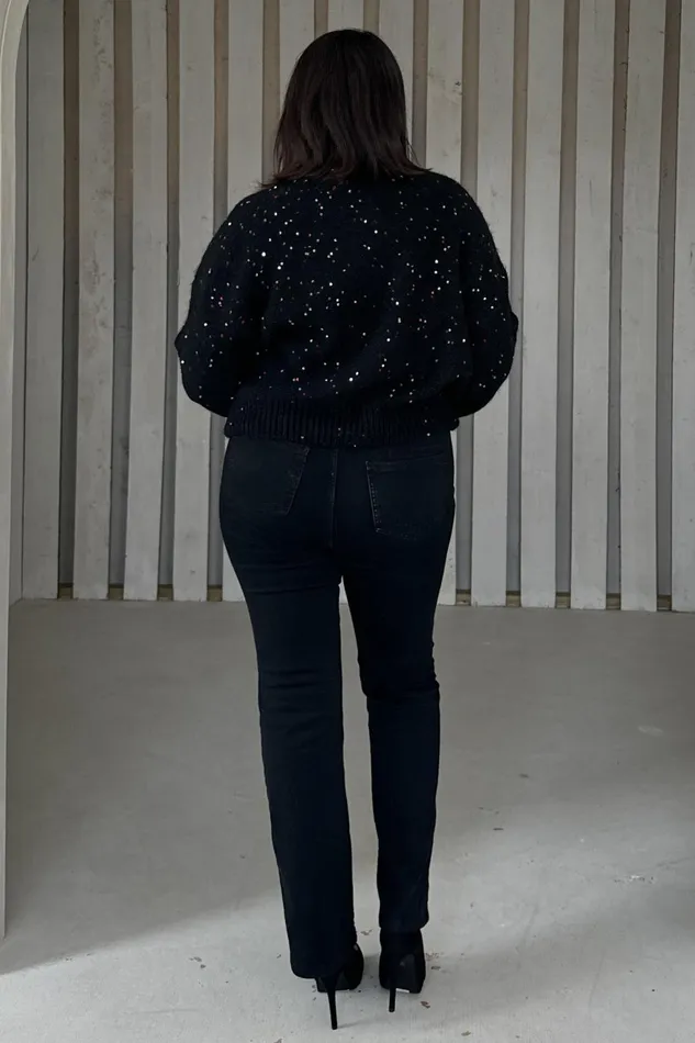 Girl In Mind Knitwear Sonya Black Speckled Sequin Knit Jumper 8211 Women Girl In Mind Knitwear Sonya Black Speckled Sequin Knit Jumper 8211 Women