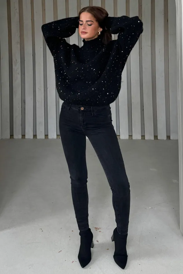 Girl In Mind Knitwear Sonya Black Speckled Sequin Knit Jumper 8211 Women Girl In Mind Knitwear Sonya Black Speckled Sequin Knit Jumper 8211 Women