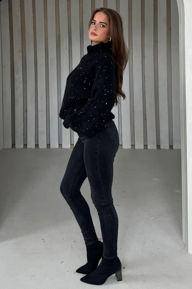Girl In Mind Knitwear Sonya Black Speckled Sequin Knit Jumper 8211 Women Girl In Mind Knitwear Sonya Black Speckled Sequin Knit Jumper 8211 Women
