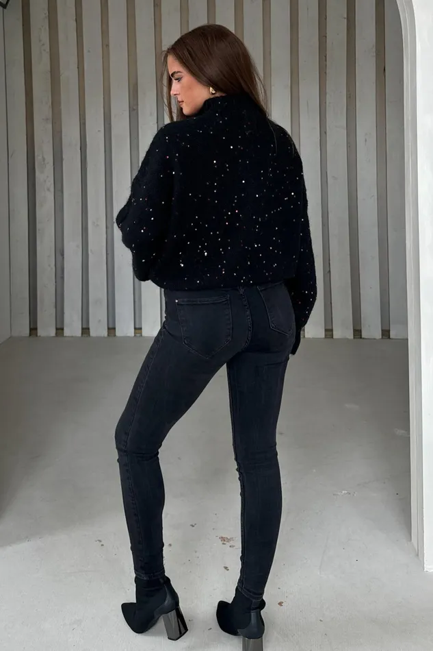 Girl In Mind Knitwear Sonya Black Speckled Sequin Knit Jumper 8211 Women Girl In Mind Knitwear Sonya Black Speckled Sequin Knit Jumper 8211 Women