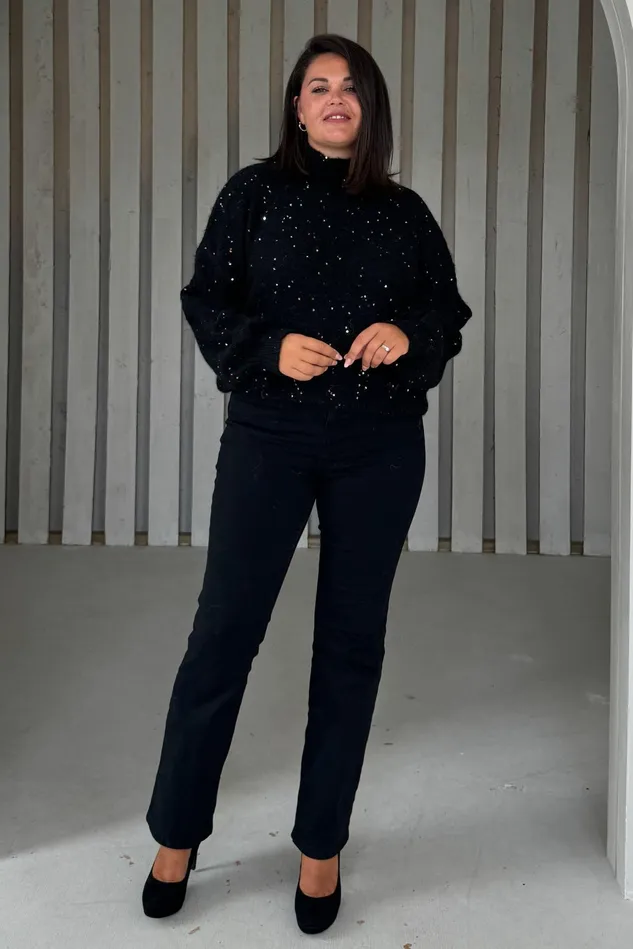 Girl In Mind Knitwear Sonya Black Speckled Sequin Knit Jumper 8211 Women Girl In Mind Knitwear Sonya Black Speckled Sequin Knit Jumper 8211 Women