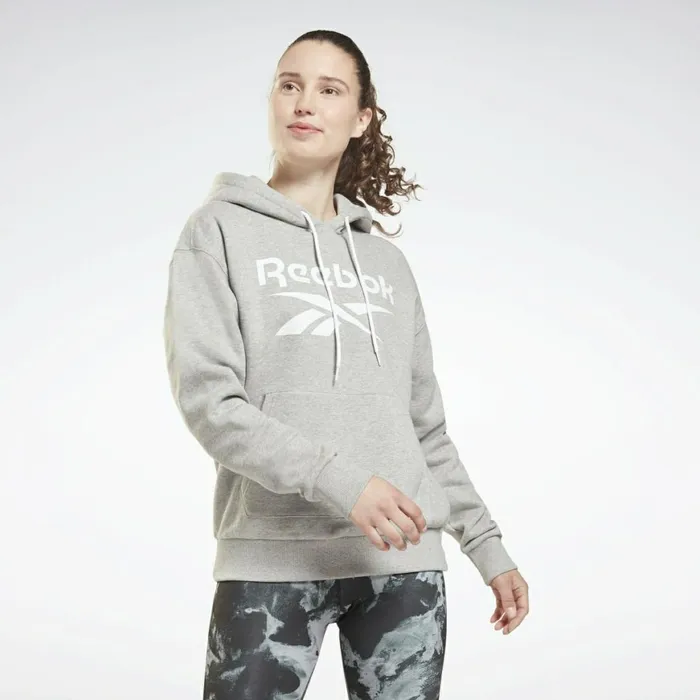 Hoodies and Sweatshirts Womens Reebok Identity Logo Fleece Pullover Hoodie Medium Grey Heather