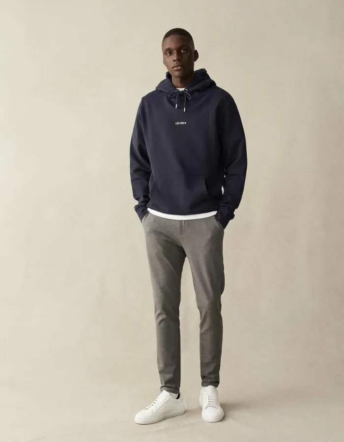 HoodiesSweatshirts Men Les Deux Lens Hoodie 8211 Dark NavyWhite