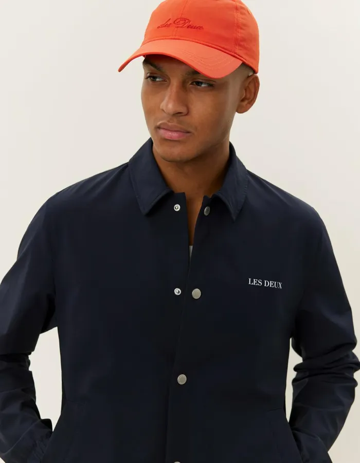 JacketsCoats Men Les Deux Idris Coach Jacket 8211 Dark Navy