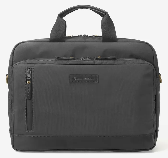 JohnstonandMurphy Backpacks and Briefcases Hudson Waterproof Briefcase Black 8211 Men