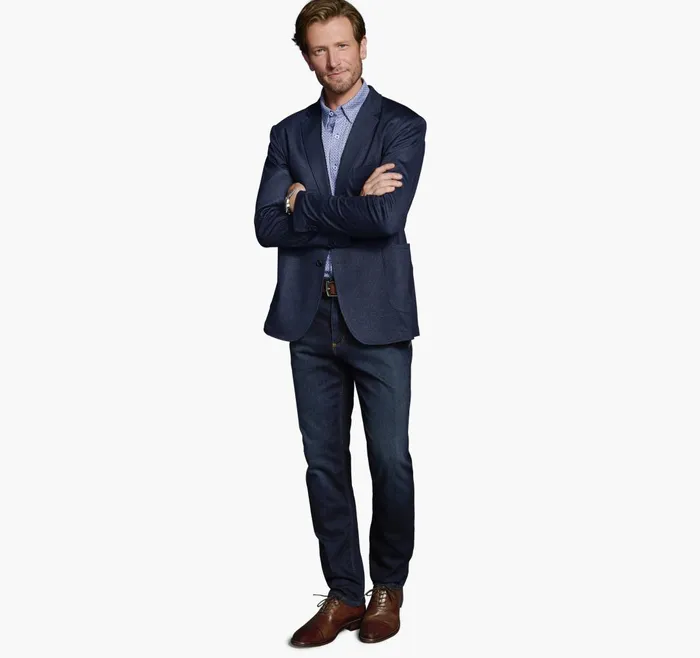 JohnstonandMurphy Blazers Xc Flex Knit Blazer Navy Micro Houndstooth 8211 Men