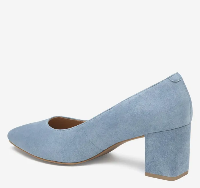 JohnstonandMurphy Heels and Platform Wedges Vicki Pump Slate Blue Kid Suede 8211 Women