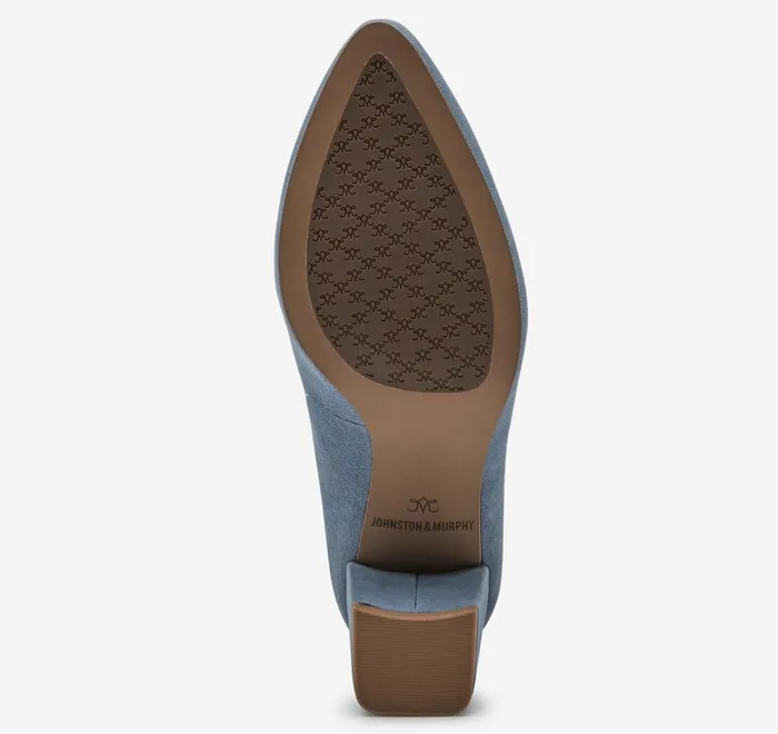 JohnstonandMurphy Heels and Platform Wedges Vicki Pump Slate Blue Kid Suede 8211 Women