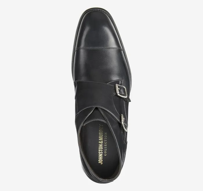 JohnstonandMurphy SlipOns and Loafers Ellsworth Double Buckle Boot Black Italian Calfskin 8211 Men