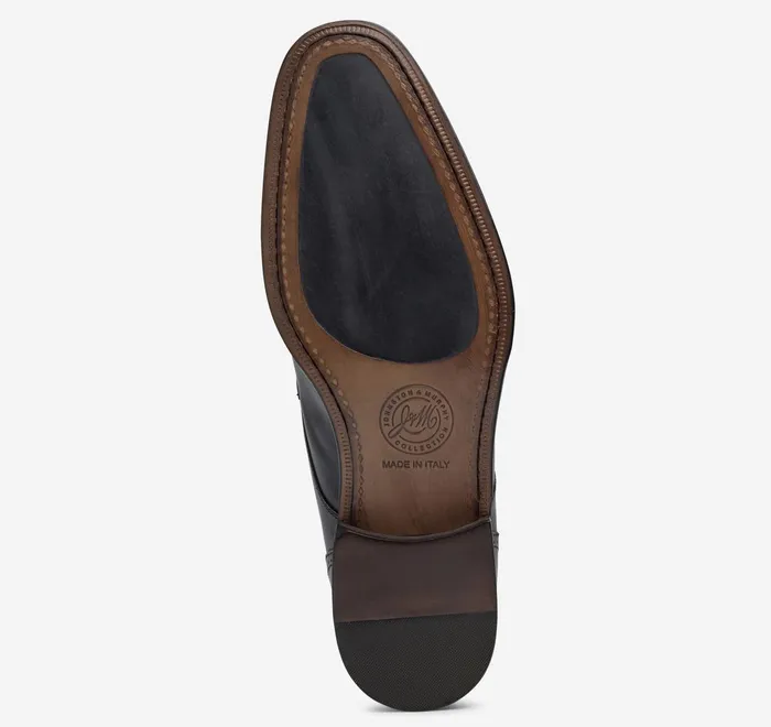 JohnstonandMurphy SlipOns and Loafers Ellsworth Double Buckle Boot Black Italian Calfskin 8211 Men