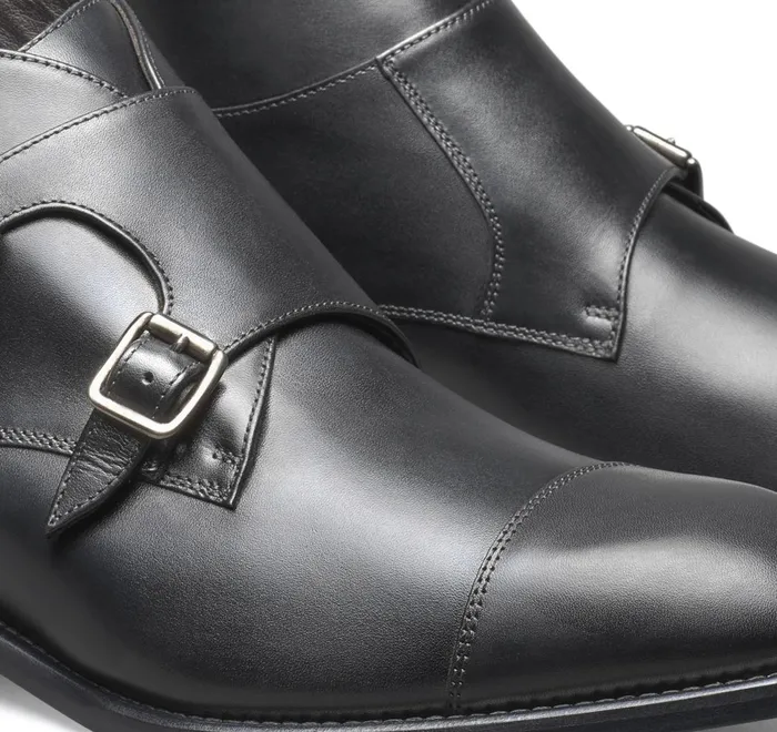 JohnstonandMurphy SlipOns and Loafers Ellsworth Double Buckle Boot Black Italian Calfskin 8211 Men