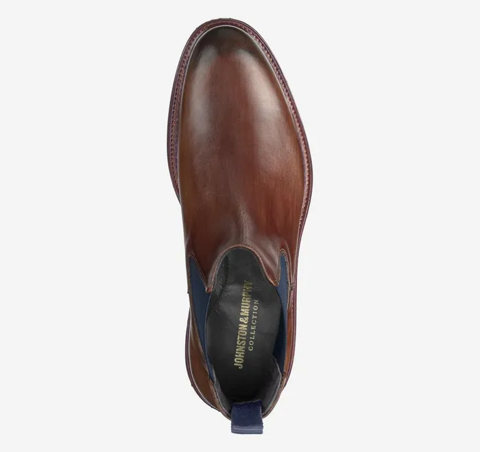 JohnstonandMurphy SlipOns and Loafers Jenson Chelsea Boot Brown Handstained Calfskin 8211 Men