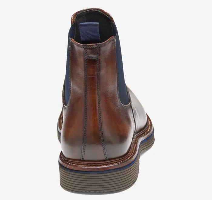 JohnstonandMurphy SlipOns and Loafers Jenson Chelsea Boot Brown Handstained Calfskin 8211 Men