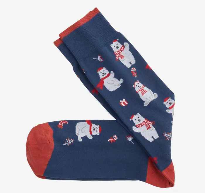 JohnstonandMurphy Socks Pima Cotton HolidayThemed Socks Blue Polar Bears 8211 Men JohnstonandMurphy Socks Pima Cotton HolidayThemed Socks Blue Polar Bears 8211 Men