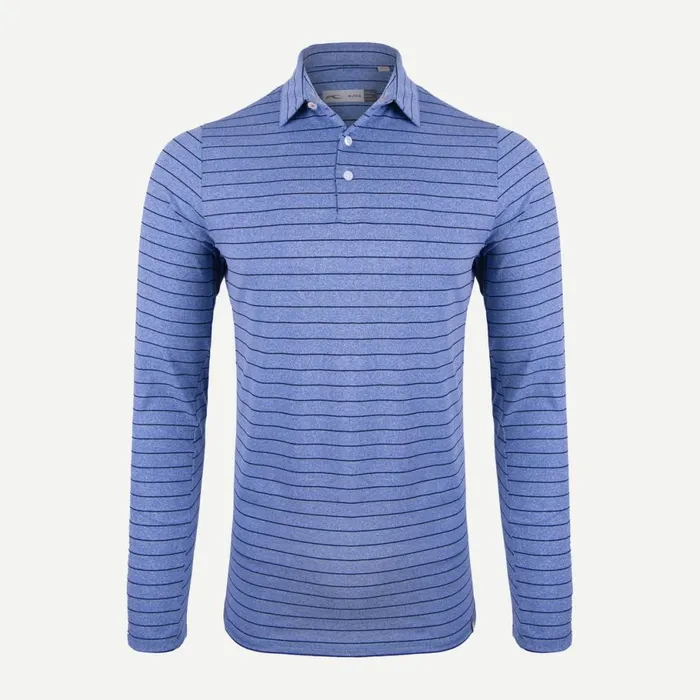 KJUS Polos Soren Meacutelange Stripe Polo LS Bright Blueatlanta Blue 8211 Men