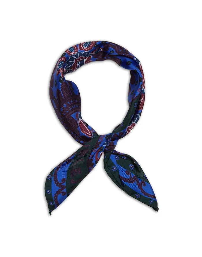 La Doublej Folky Hearts Foulard 4521545 Folky Hearts Blue In Silk Women Foulards and Scarves