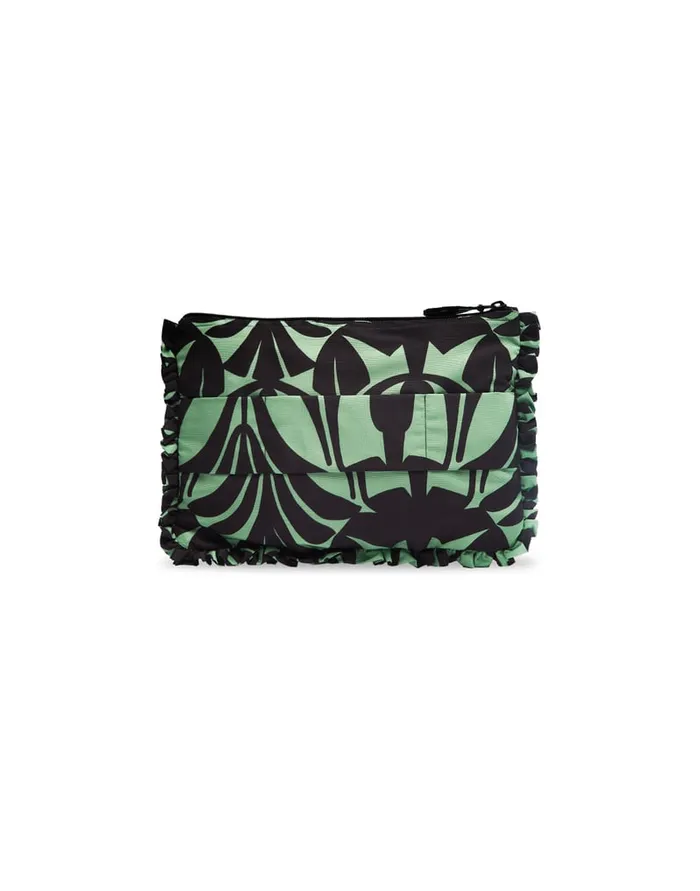 La Doublej Hand Pochette Papyrus Green In Faille Women Bags and Pochettes