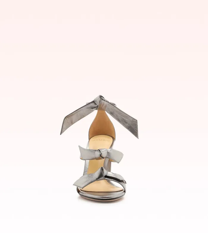 Lolita Block 90 Metallic Silver Sandal 8211 Silver Heels Graphite Women Alexandre Birman Sandals