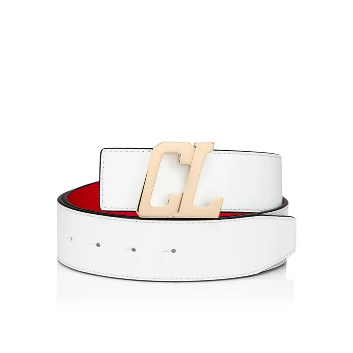 Men Belt Strap Belt Strap 8211 Calf Leather 8211 Bianco White Christian Louboutin Belts