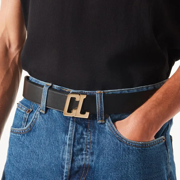 Men Belt Strap Belt Strap 8211 Calf Leather 8211 Black Black Christian Louboutin Belts
