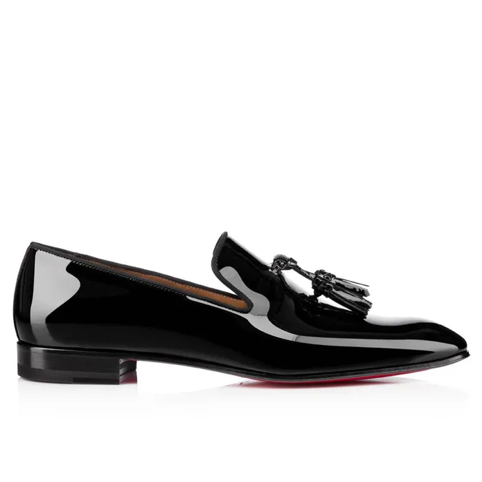 Men Dandelion Tassel Loafers 8211 Patent Calf Leather 8211 Black Black Christian Louboutin Loafers and Slipons